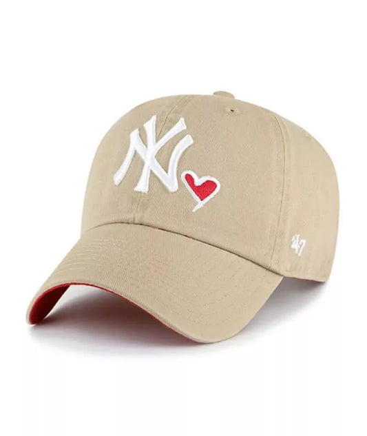 New York Yankees Icon Khaki and Red Clean Up Dad Hat