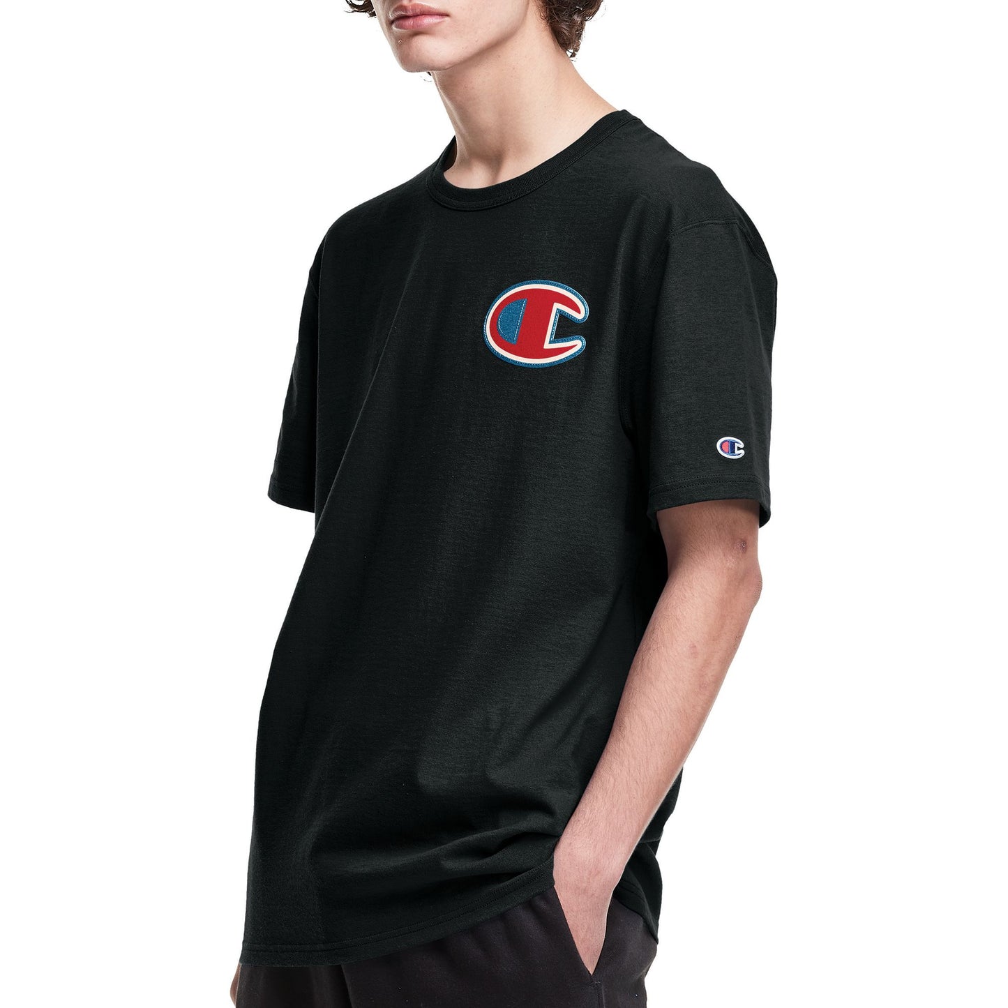 Champion Men's Black Heritage Big C Short Sleeve T-Shirt
