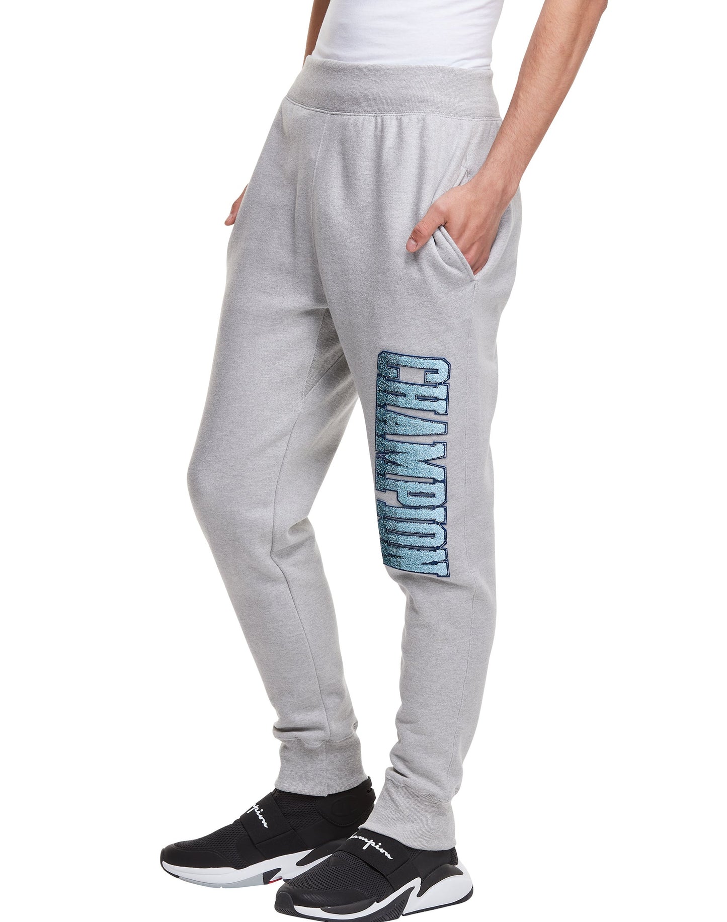 Champion Grey Reverse Weave Joggers, Dip-Dye Logo