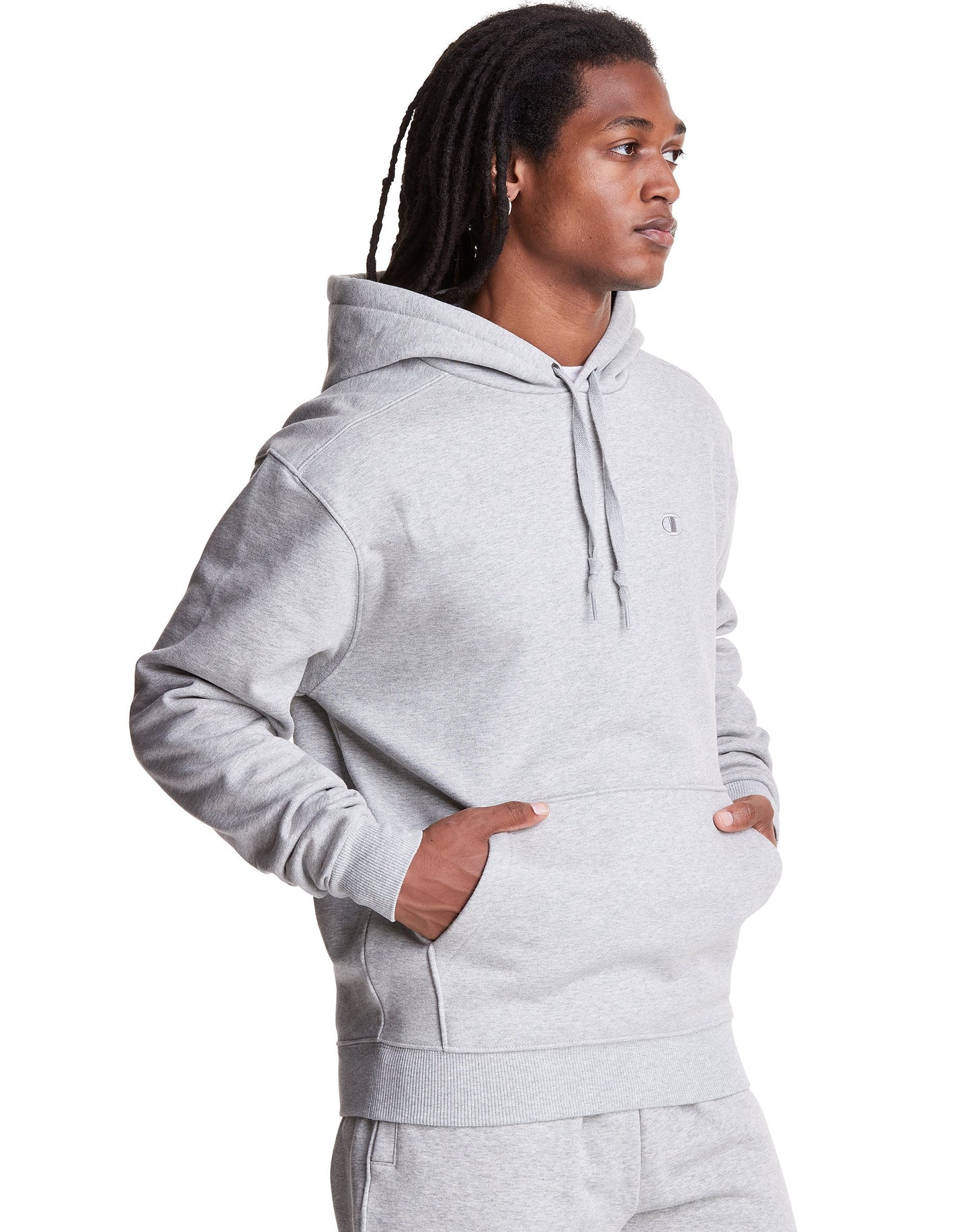 Champion Oxford Grey Original Champion® Super Fleece Cone Hood, Embroidered C Logo