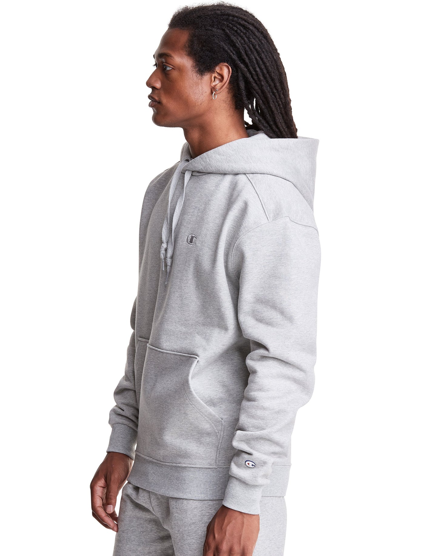 Champion Oxford Grey Original Champion® Super Fleece Cone Hood, Embroidered C Logo