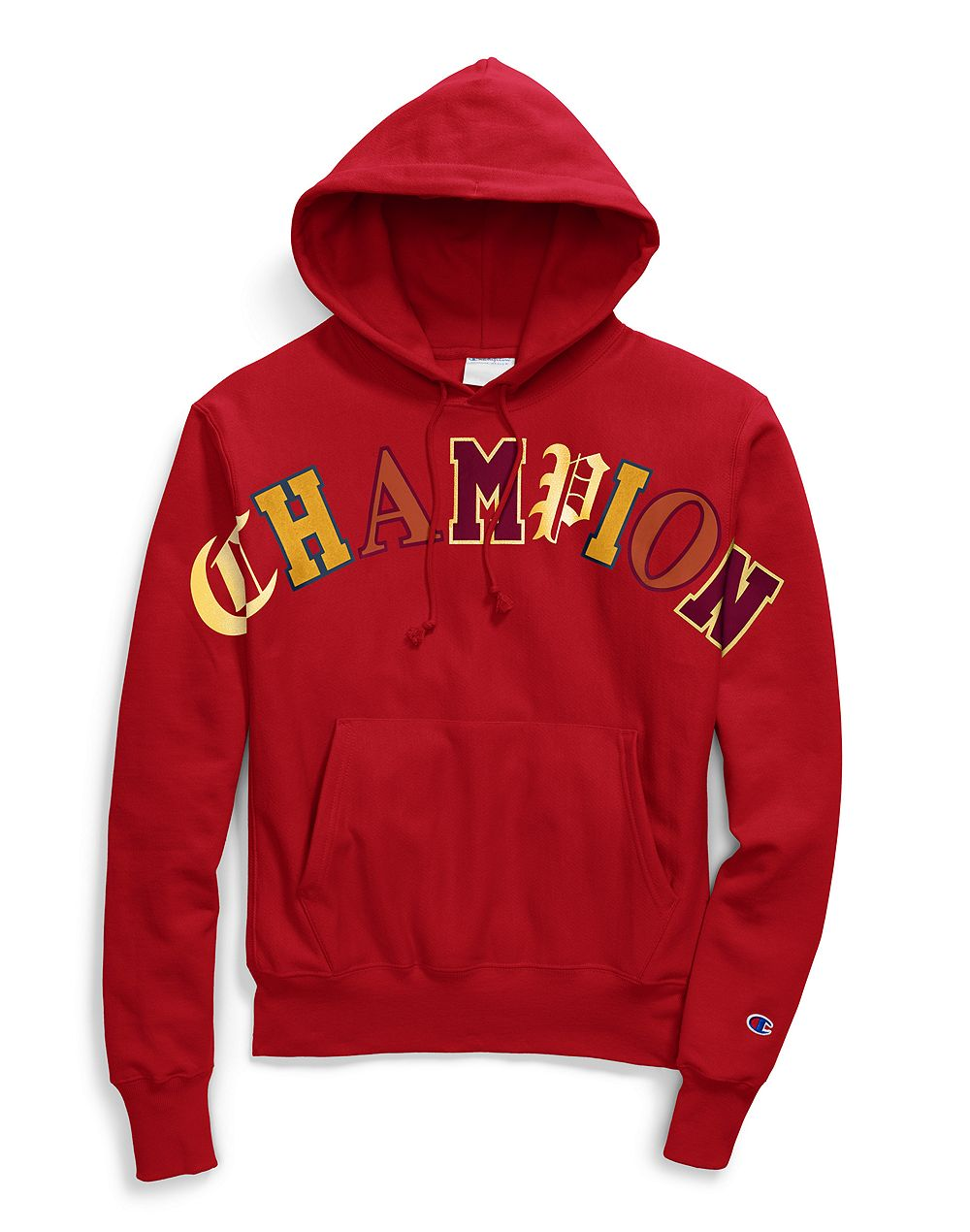 Mens champion hoodie discount red