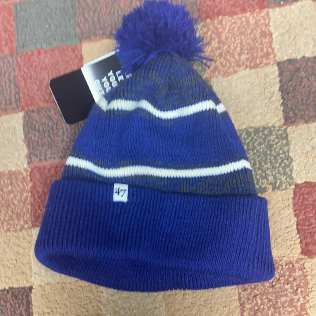 MLB 47` Brand Chicago Cubs Winter Hat Pom Fairfax Cuffed Knit Hat Bobble