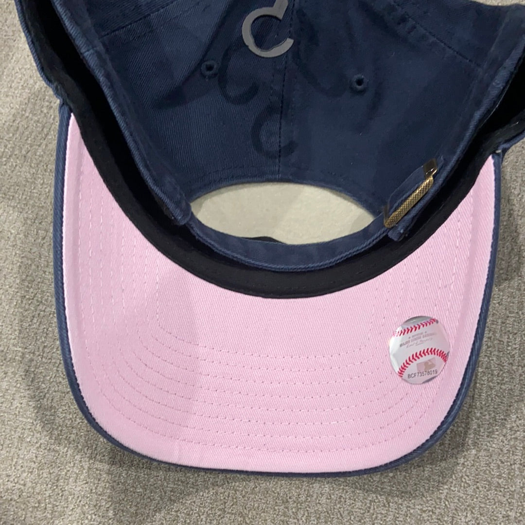 New York Yankees 47 Brand Navy Clean Up Adjustable Hat with Petal Pink Brim
