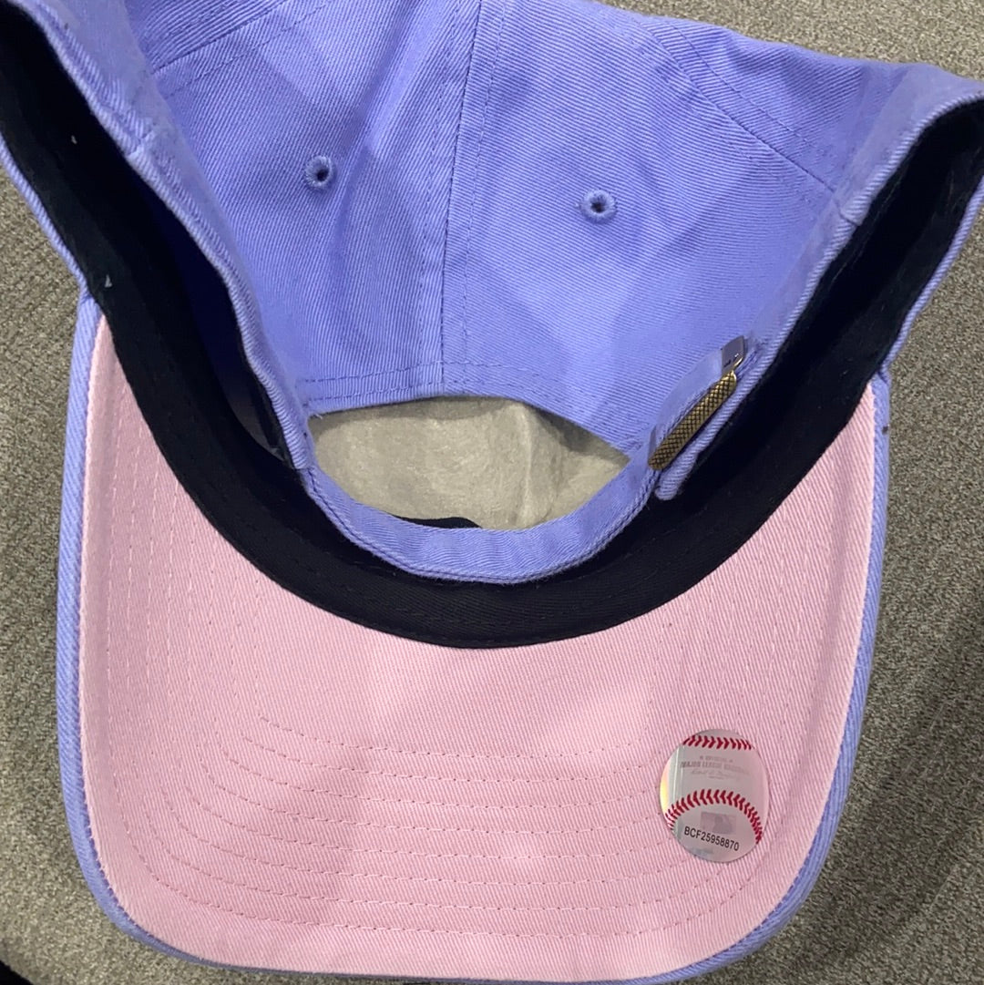 New York Yankees Ballpark `47 Brand Lavender Clean Up Adjustable Hat with Petal Pink Brim