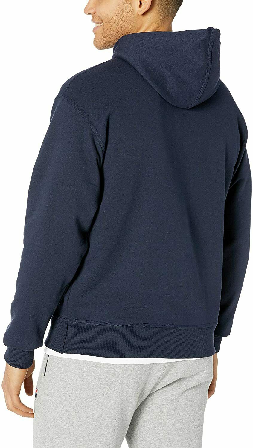 Champion Men's Powerblend Pullover Hoodie, Script Logo Navy