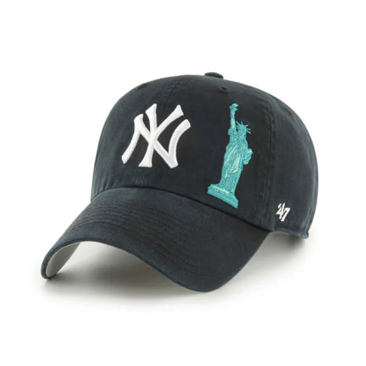 New York Yankees Black '47 Brand City Icon Clean Up Dad Hat