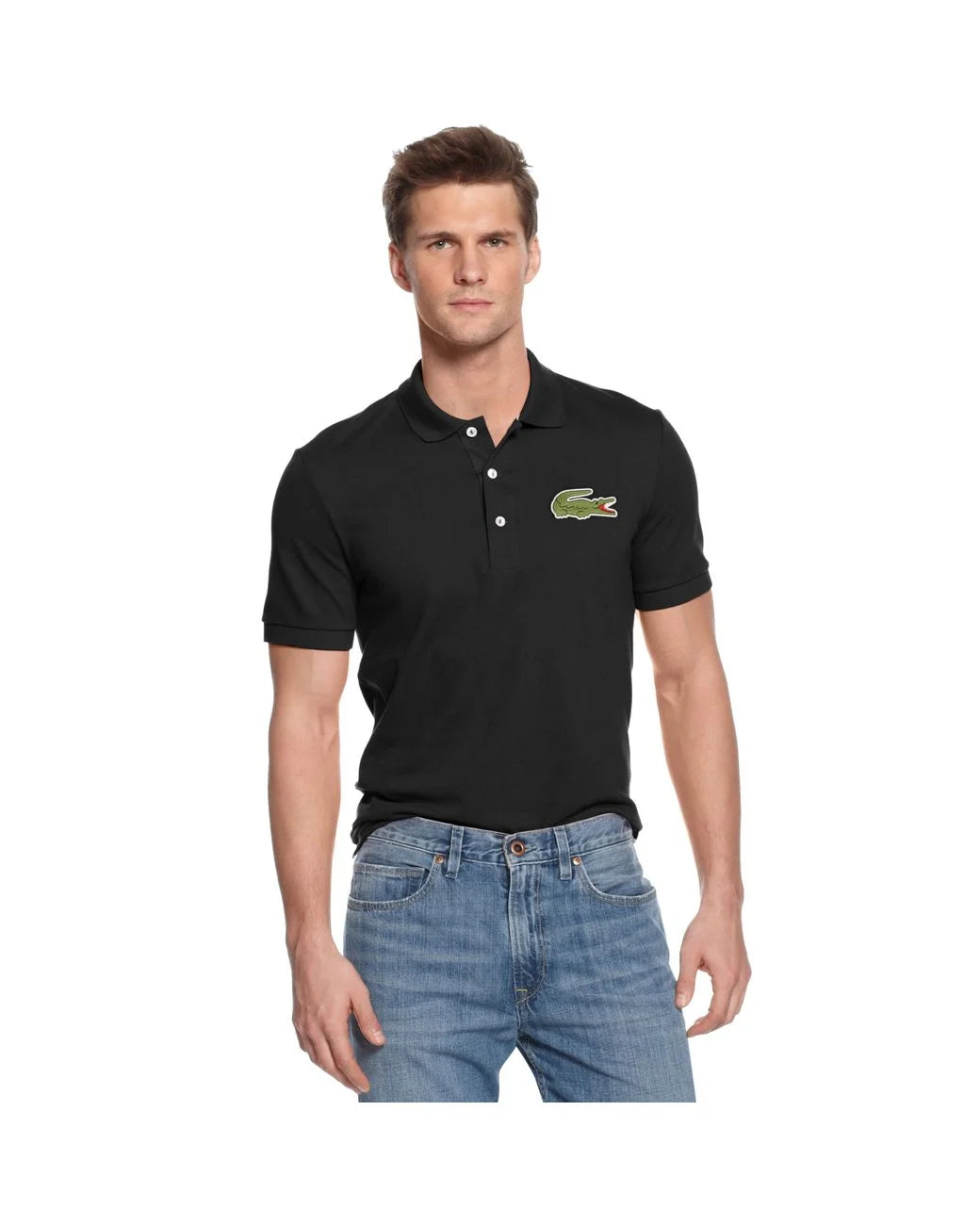 Men's Short Sleeve Lacoste Polo Shirt - Black