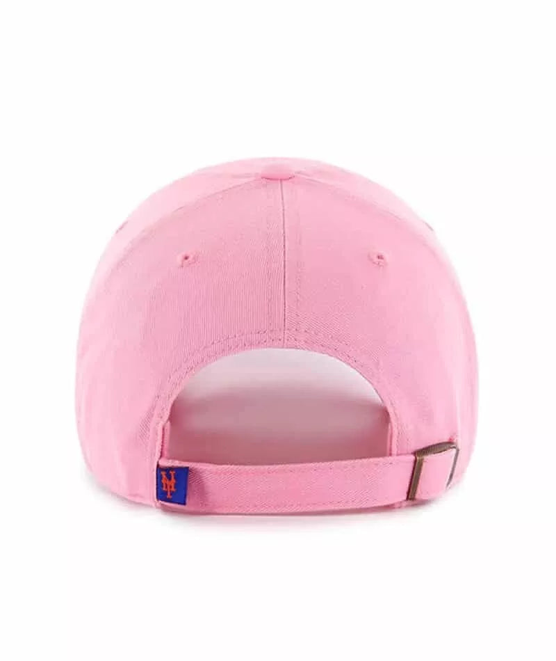 MLB New York Mets ('47 Brand) Clean Up Hat Adjustable Strap Rose Pink