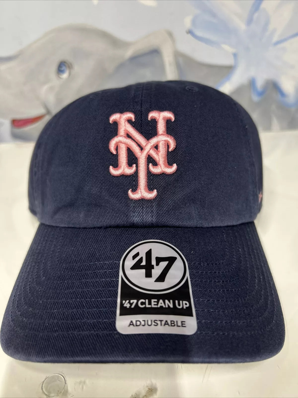 New York Mets `47 Brand Navy/Pink Clean Up Dad Hat