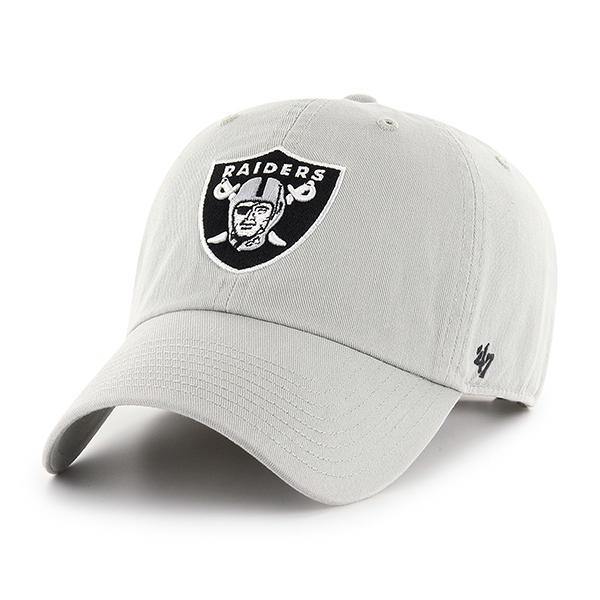 `47 Oakland Raiders NFL Clean Up Strapback Baseball Cap Dad Hat Steel Grey - City Limit NY