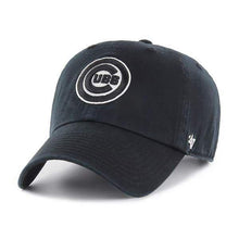 Load image into Gallery viewer, &#39;47 Brand Chicago Cubs MLB Clean Up Adjustable Strapback Hat Black White Logo - City Limit NY