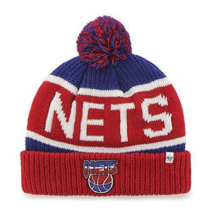 Nets '47 Brand Calgary Cuff Beanie Hat POM POM - NBA Cuffed Knit Cap - City Limit NY