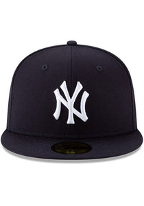 New Era New York Yankees Mens Navy Blue New York Yankees Wool 59Fifty Fitted Fitted Hat
