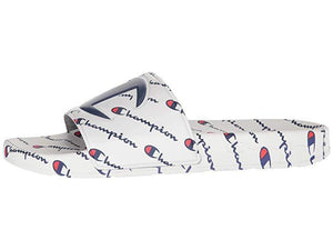 Champion Men's IPO Repeat Slide Sandals White Red Black Flip Flops Casual Shoes - City Limit NY