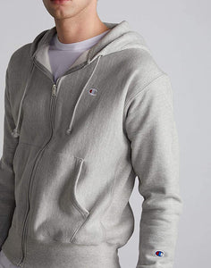 Champion Men's Life Reverse Weave Zipper Hoodie Oxford Grey