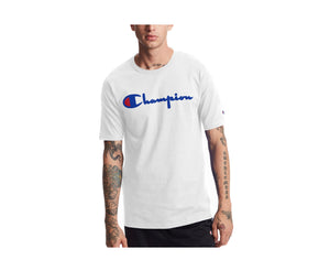 Champion Life Short Sleeve White T-Shirt Heritage Tee Vintage Script Logo