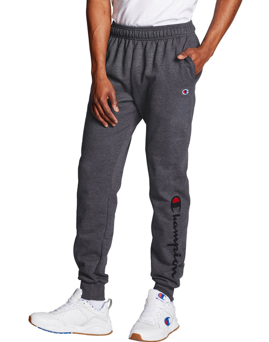 Champion Men's Powerblend Granite Heather Graphic Jogger Pants