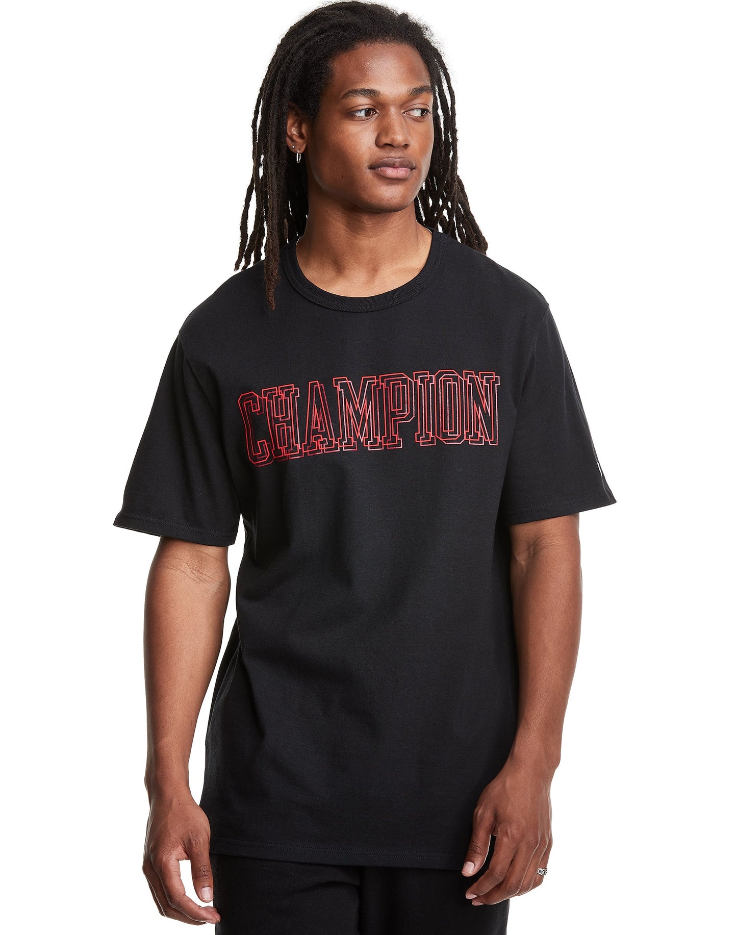 Men`s Champion Life Black Heritage Tee Offset Block Logo