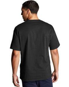 Champion Men's Black Classic T-Shirt with Left Chest Script Logo