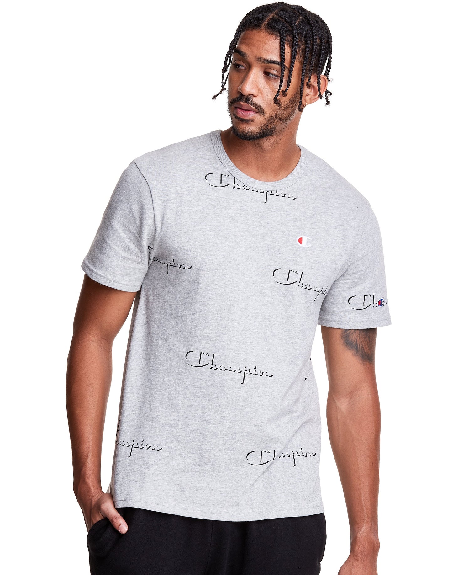 Men`s Champion Life Oxford Grey Heritage Print Tee