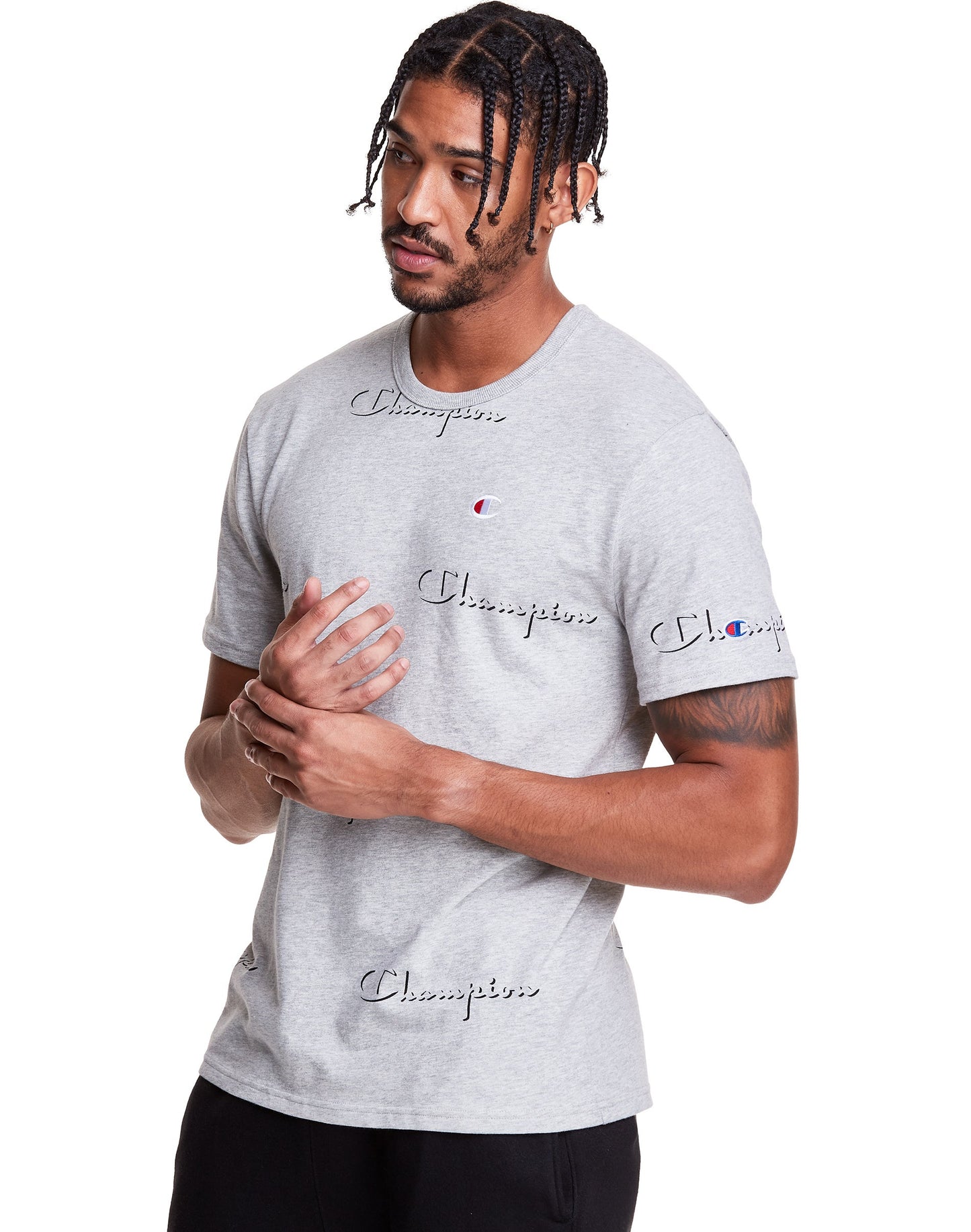 Men`s Champion Life Oxford Grey Heritage Print Tee