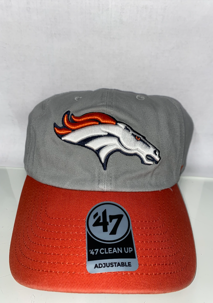 '47 Brand Denver Broncos Grey/Orange Clean Up Cap