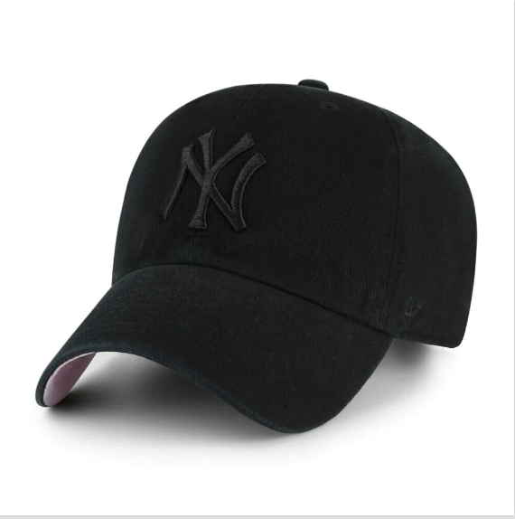 New York Yankees 47 Brand Ballpark Clean Up Dad Hat Black/Pink Bottom