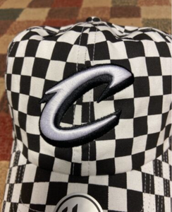 Cleveland Cavaliers Checkers Black and White Clean Up Dad Hat