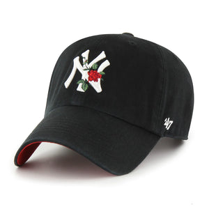 `47 Brand New York Yankees Thorn Clean Up Dad Hat Black/White