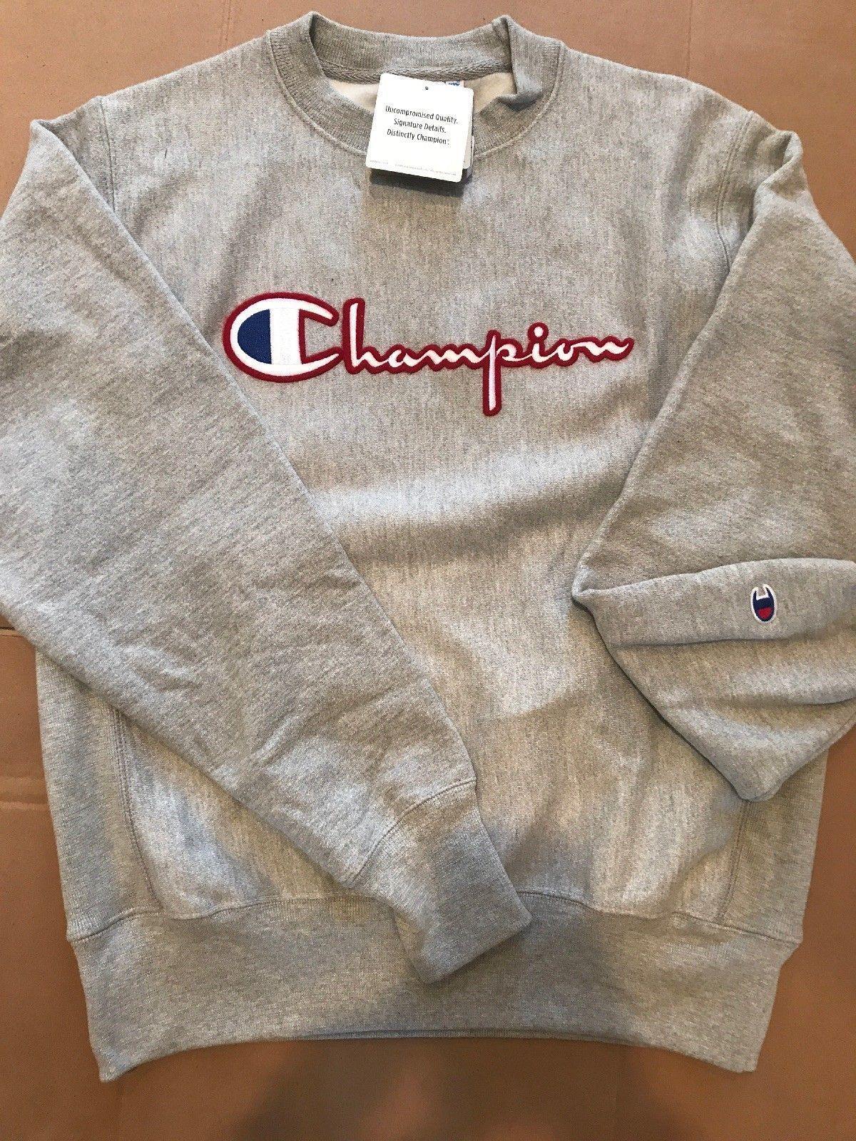 Mens Champion Reverse Weave Pullover Sweatshirt -Grey Champion LOGO - City Limit NY