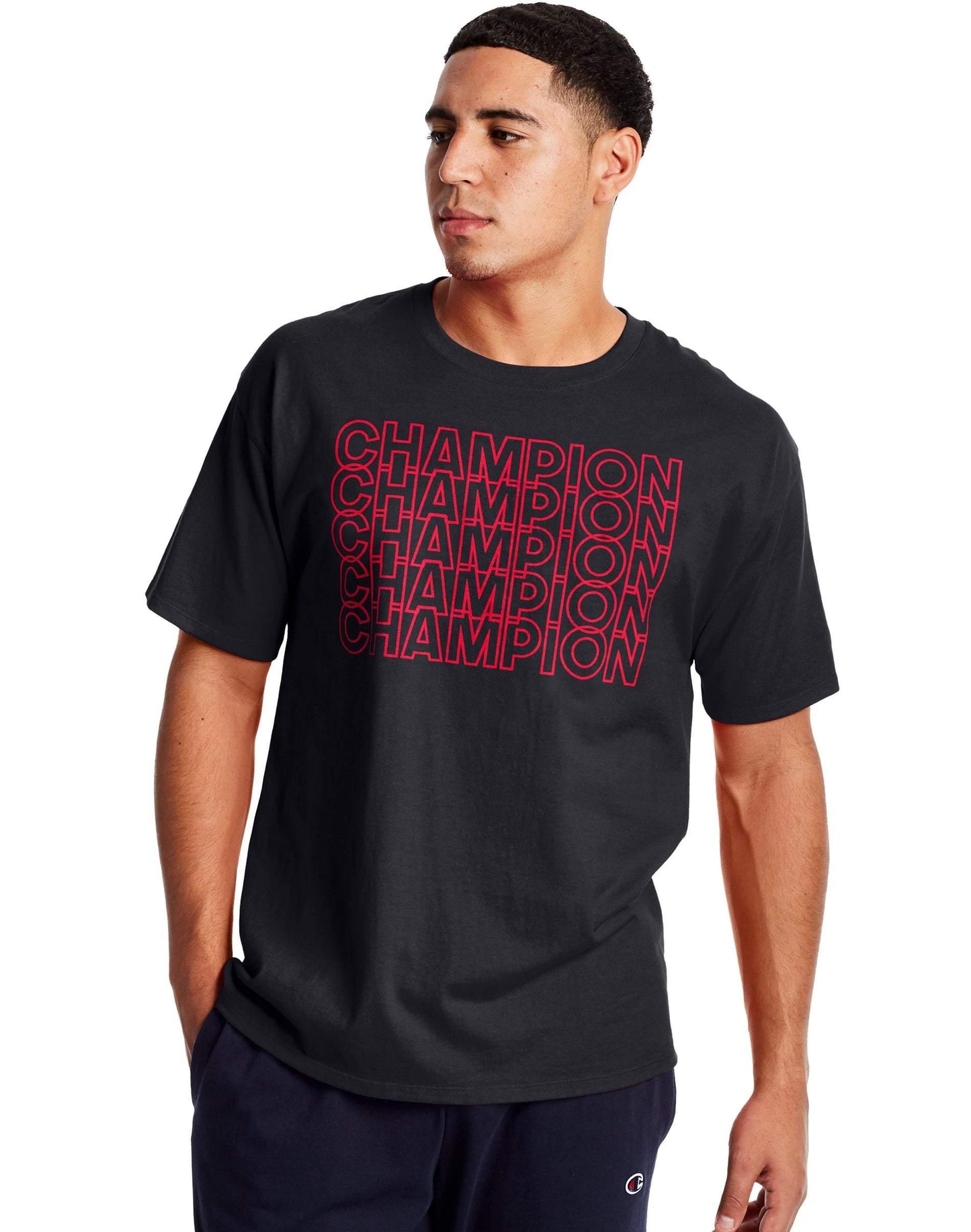 Champion Classic Jersey Tee, Repeating Block Logo - City Limit NY