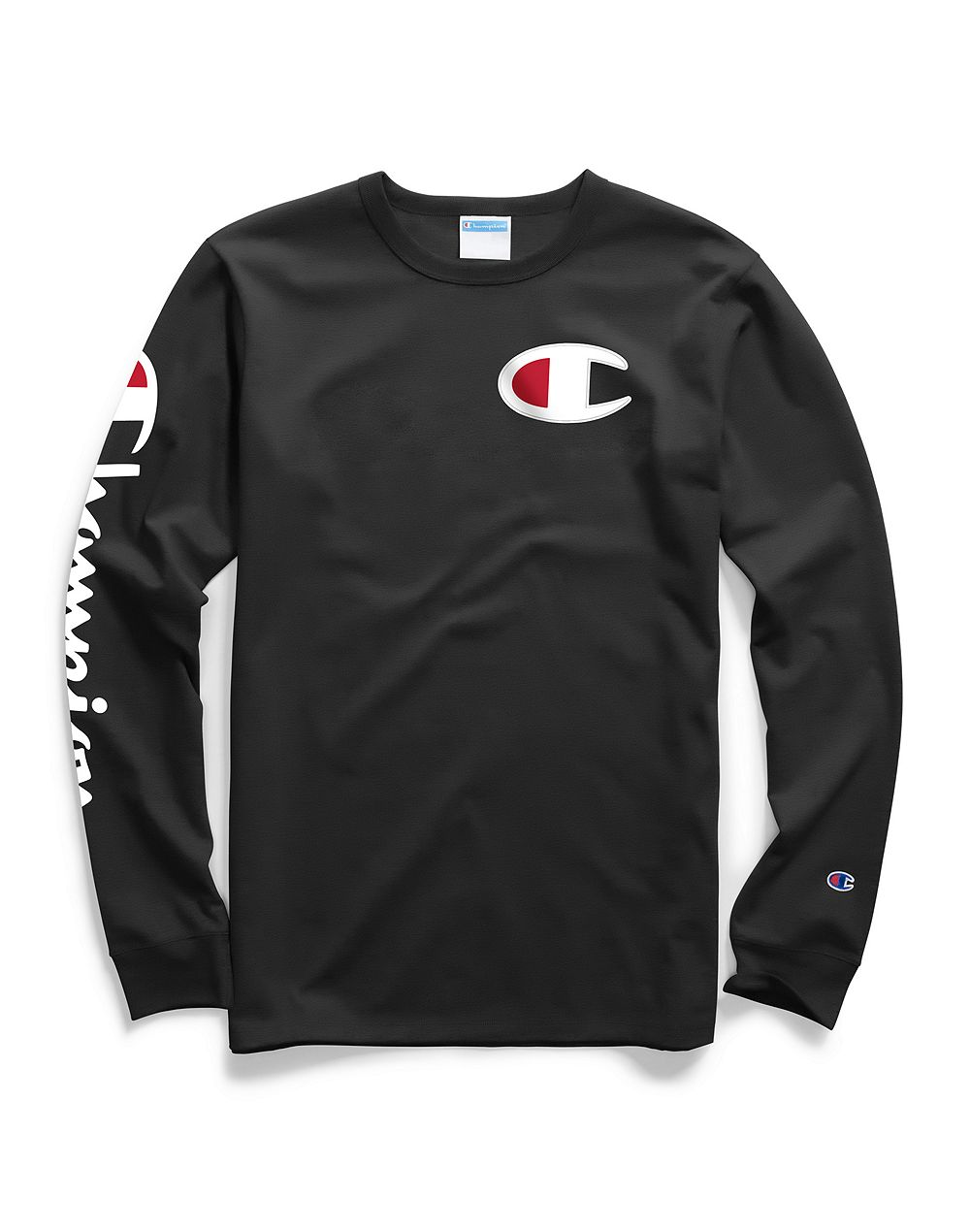 Champion Life® Men's Long-Sleeve Tee, Big C Logo Black - City Limit NY