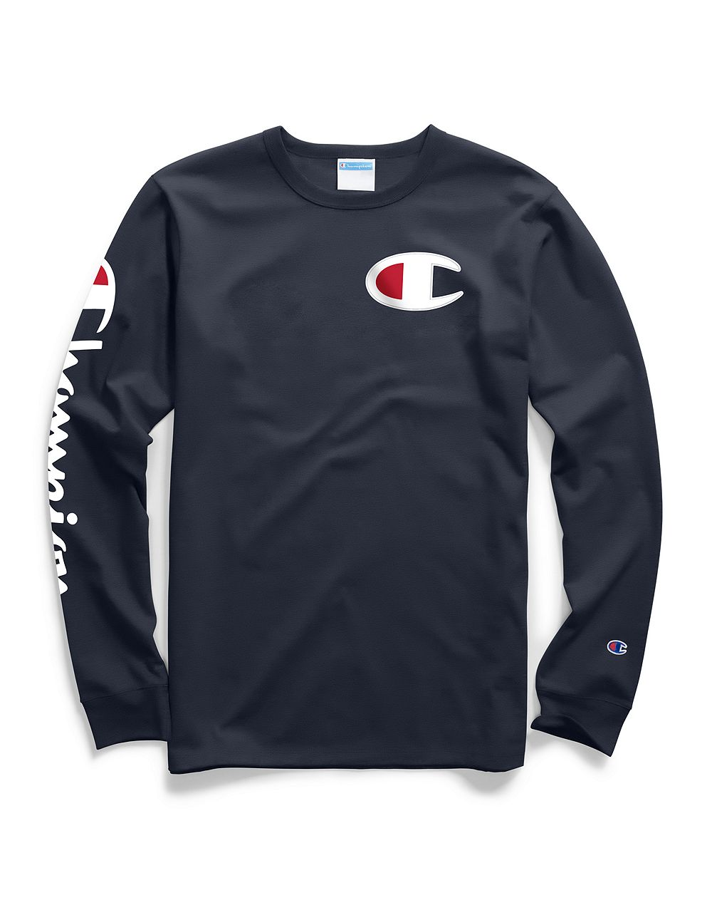 Champion Life® Men's Long-Sleeve Tee, Big C Logo Navy - City Limit NY