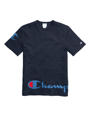 Champion Life® Men's Heritage Tee, Wraparound Logo Navy - City Limit NY