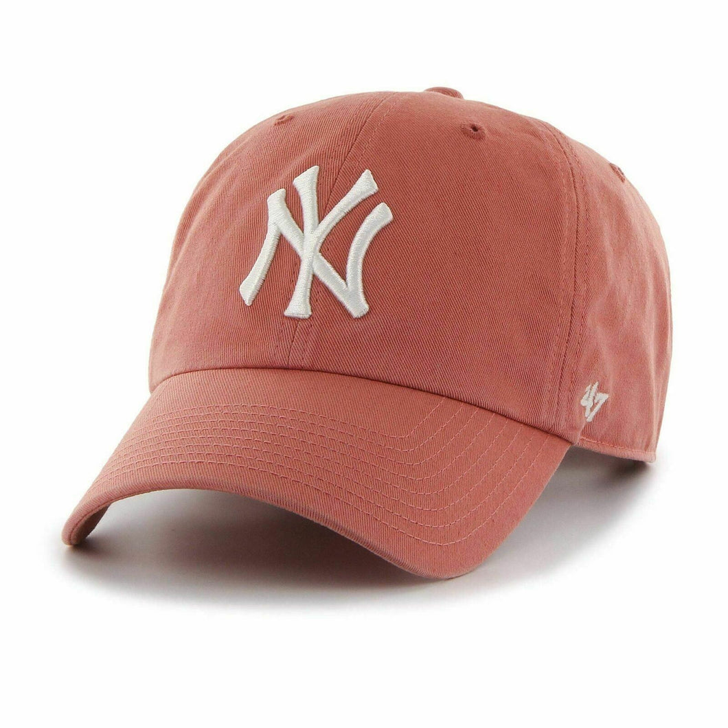 Mens 47 Brand NY Yankees Clean Up Strapback - Pink