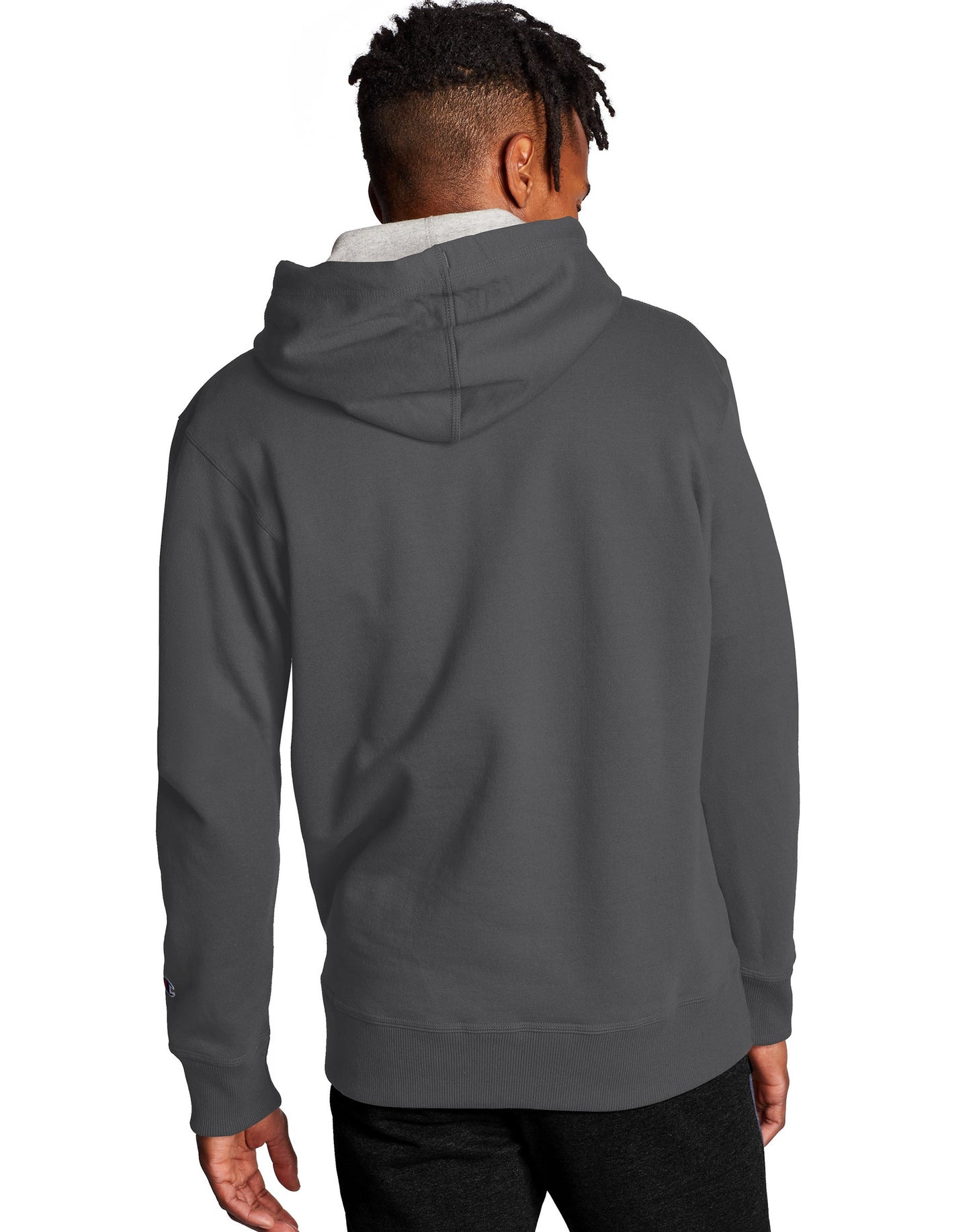 Champion Men's Powerblend Pullover Hoodie, Script Logo Granite Heather