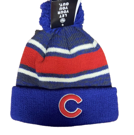 MLB 47` Brand Chicago Cubs Winter Hat Pom Fairfax Cuffed Knit Hat