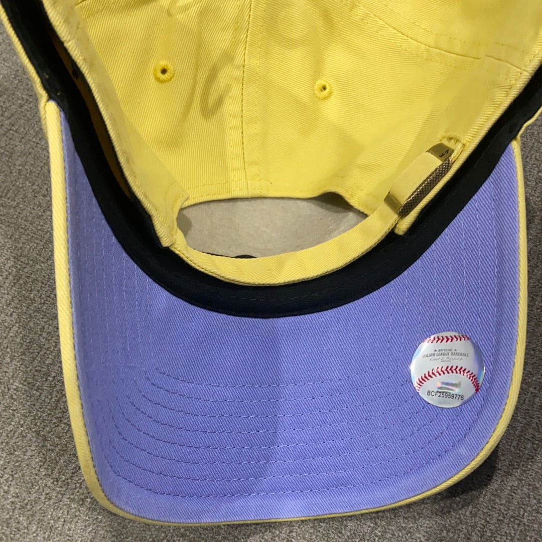 New York Yankees `47 Brand Maize Clean Up Adjustable Hat with Purple Brim