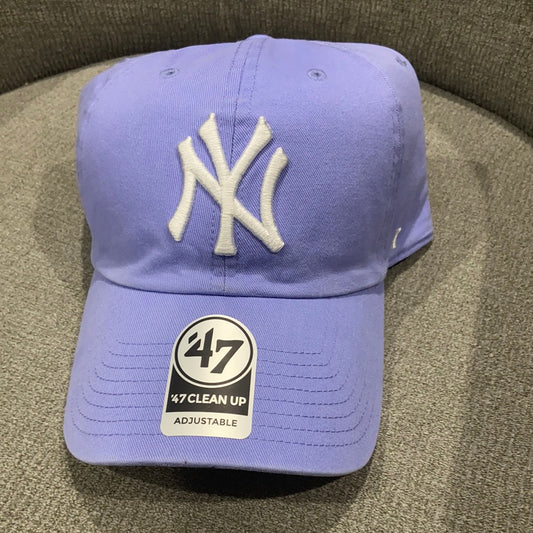 New York Yankees Ballpark `47 Brand Lavender Clean Up Adjustable Hat with Petal Pink Brim