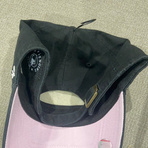 New York Yankees `47 Brand Black Clean Up Adjustable Hat with Petal Pink Brim