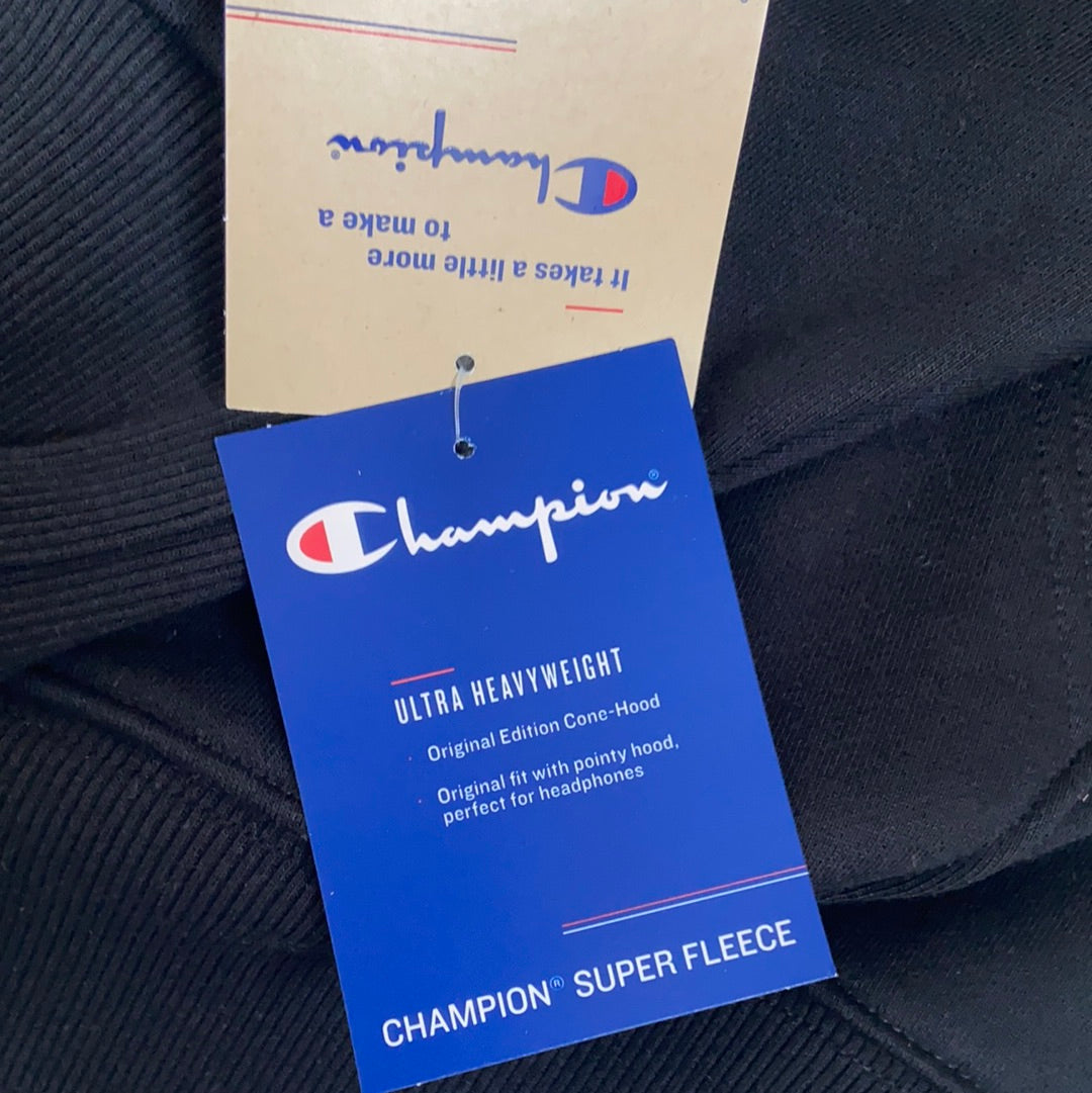 Champion Black Original Super Fleece Cone Hood-Original Edition