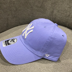 New York Yankees Ballpark `47 Brand Lavender Clean Up Adjustable Hat with Petal Pink Brim