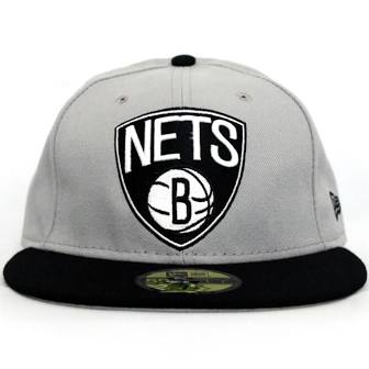 New Era Brooklyn Nets 5950 Grey Black Fitted Hat
