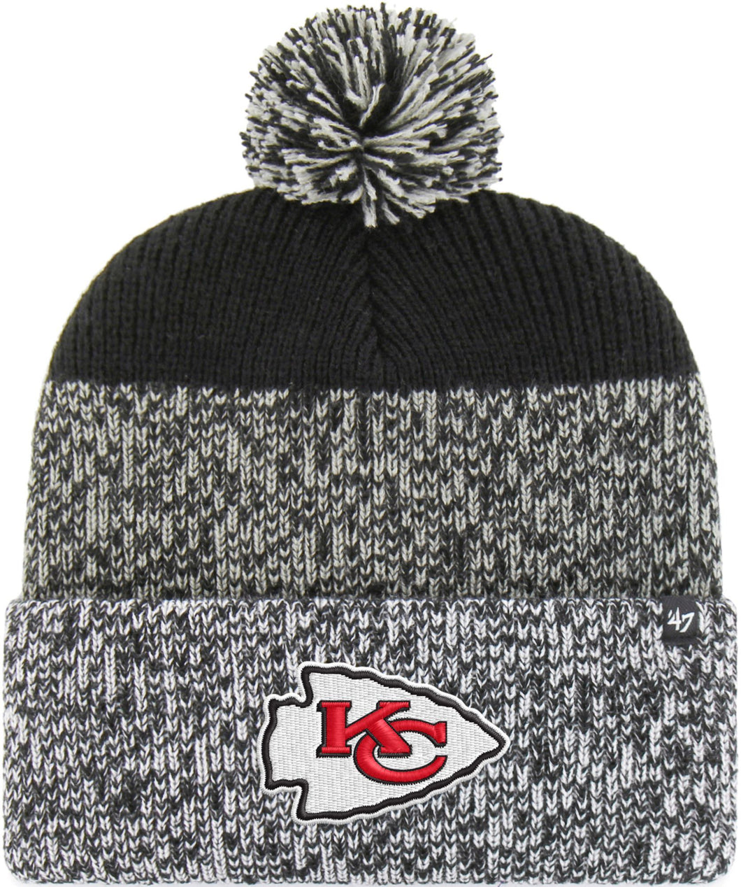 Kansas City Chiefs 47 Brand Black/Grey Breakaway Cuff Knit Hat