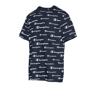 Authentic Champion Navy Men's Sportstyle All Over Logo Short Sleeves T-Shirt - City Limit NY