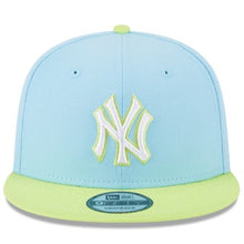 Load image into Gallery viewer, New York Yankees New Era Spring Basic Two-Tone 9FIFTY Snapback Hat - Light Blue/Neon Green