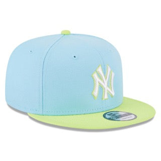 New York Yankees New Era Spring Basic Two-Tone 9FIFTY Snapback Hat - Light Blue/Neon Green