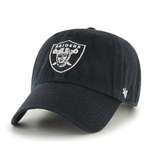 Load image into Gallery viewer, Oakland Raiders &#39;47 Brand Black Clean Up Adjustable Dad Hat - City Limit NY