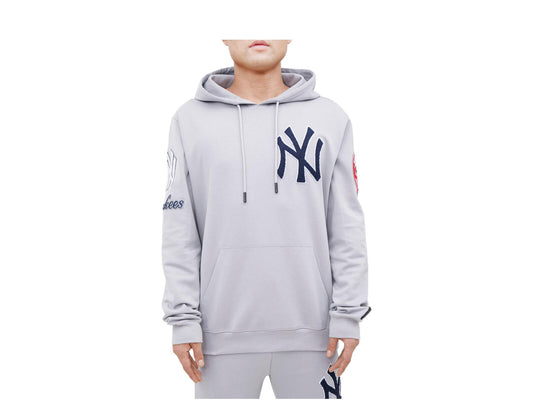 Pro Standard MLB New York Yankees Logo Grey/Navy P/O Hoodie